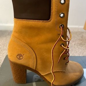 Tmbeland boots blocked heel women